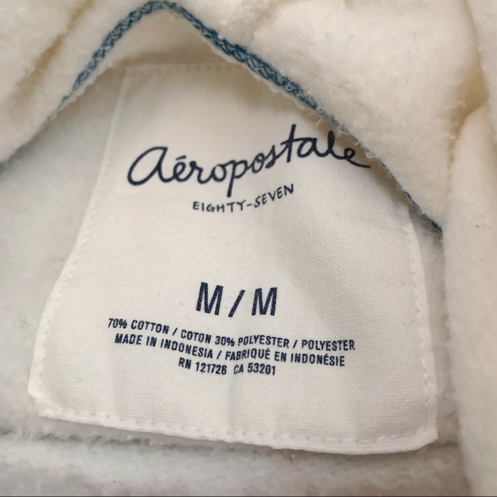 Aeropostale White Cozy Pullover Sweatshirt Hoodie - Picture 6 of 6